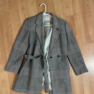 Italian Plaid Wool Coat